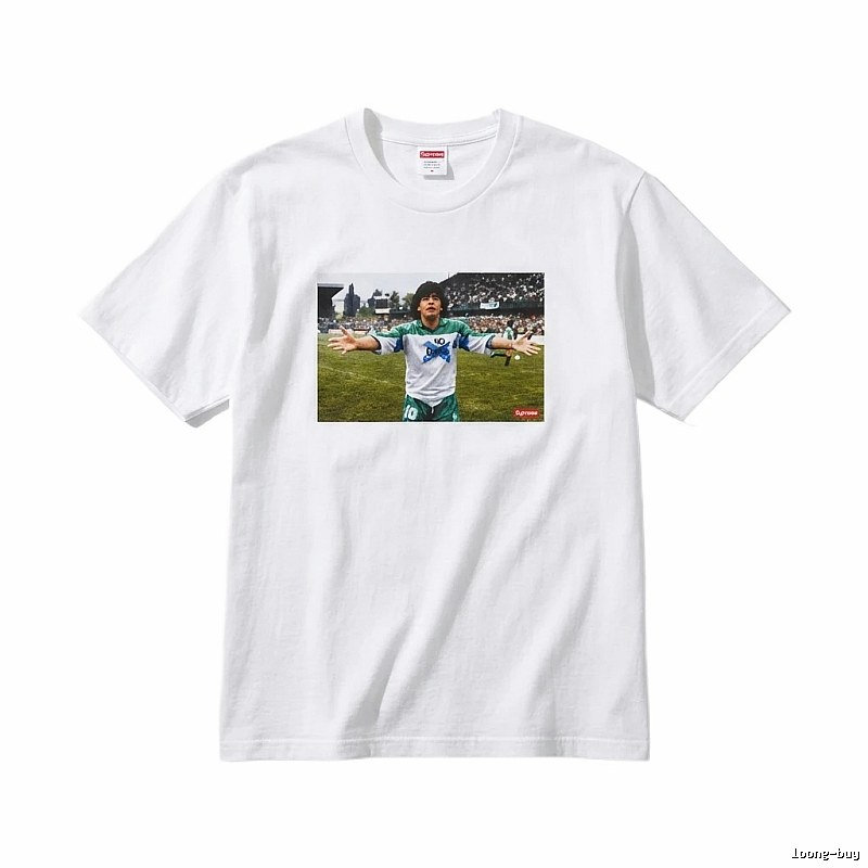 Supreme Maradona-style white T-shirt