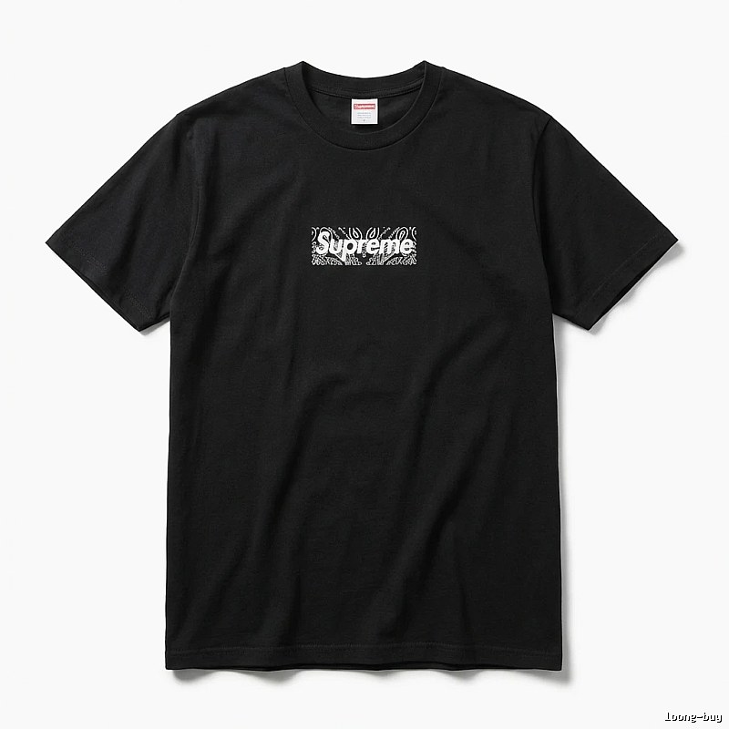 Supreme - printed trendy black T - shirt