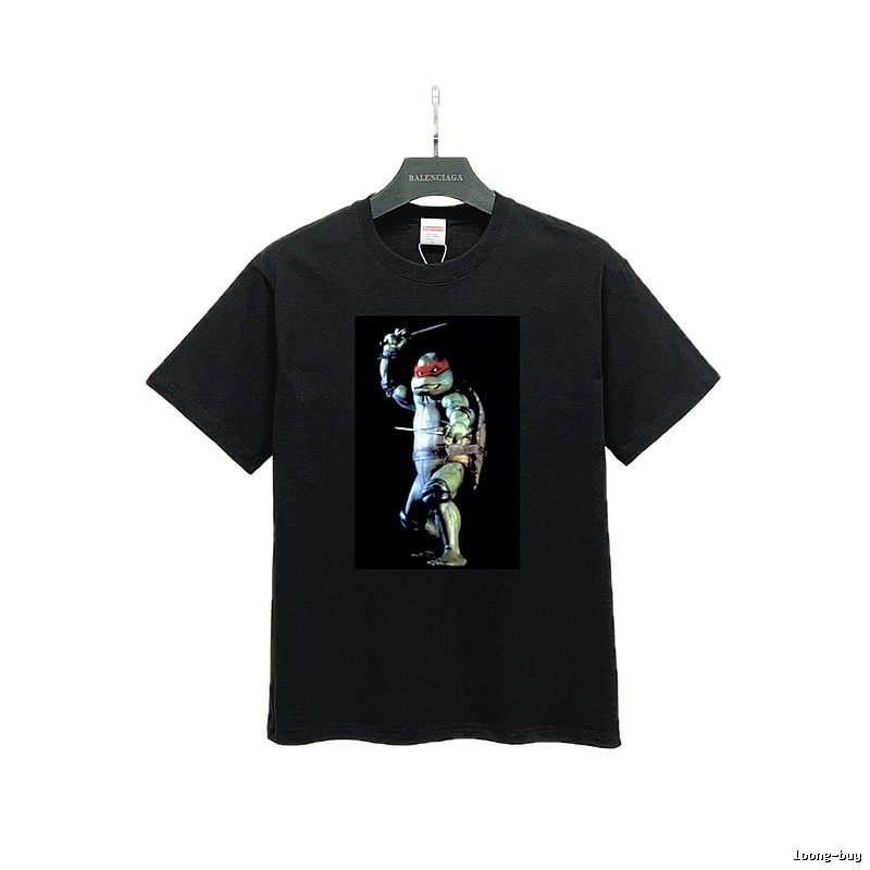 Supreme x Ninja Turtles Co-branded Street Style Black T-Shirt