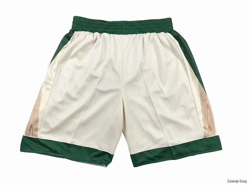 Tatum retro-style white and green shorts
