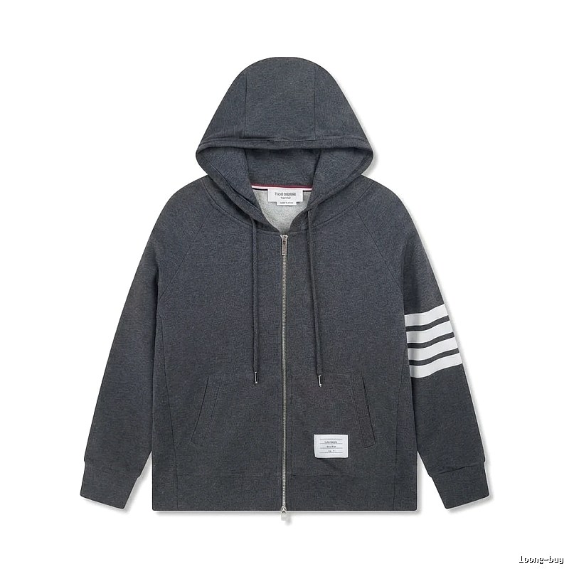 Thom Browne striped style dark gray sweatshirt