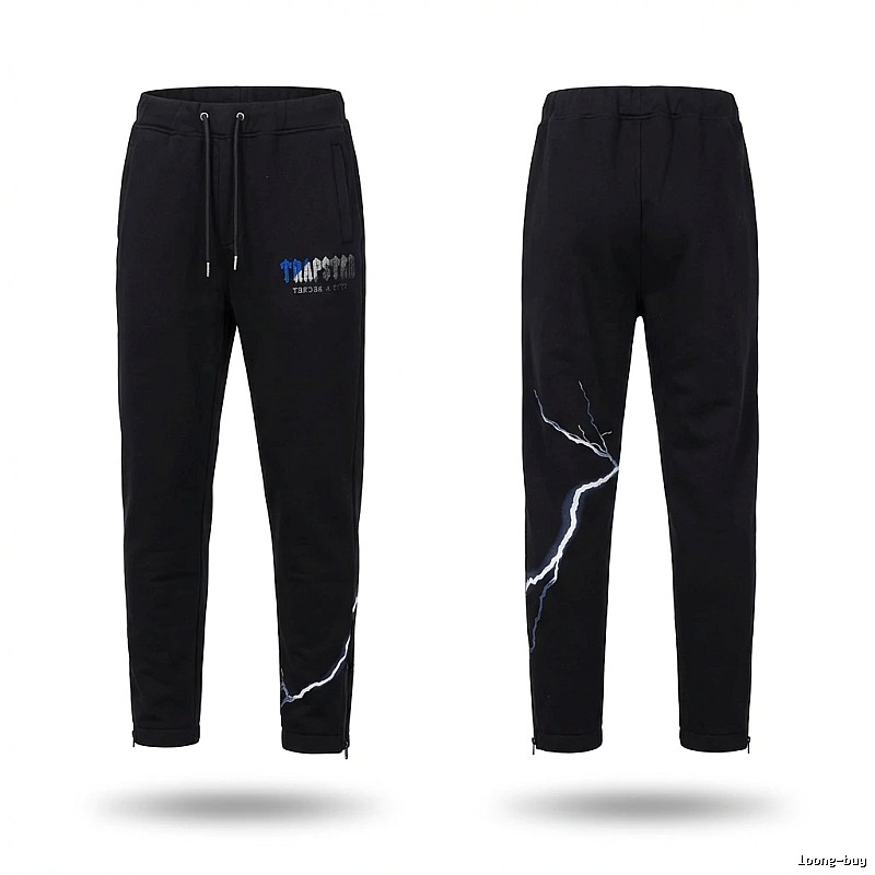 Trapstar Lightning Trendy Cool Black Sweatpants