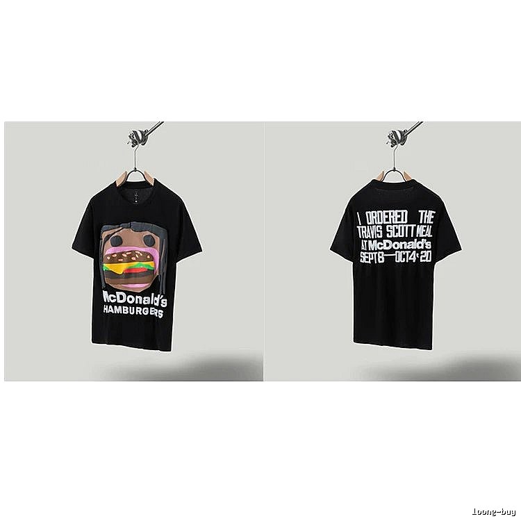 Travis Scott x McDonald's Co-branded Printed Black T-Shirt
