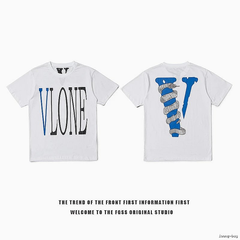 Vlone Casual Logo T-shirt Black Purple Vlone for Comfortable Styling