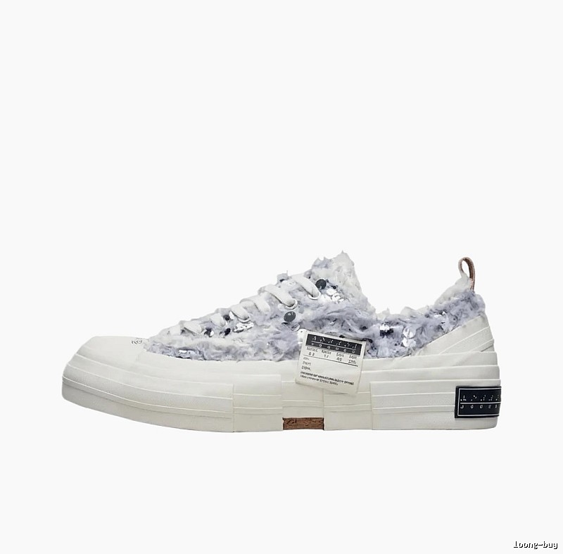 Xvessel fluffy retro-style white shoes