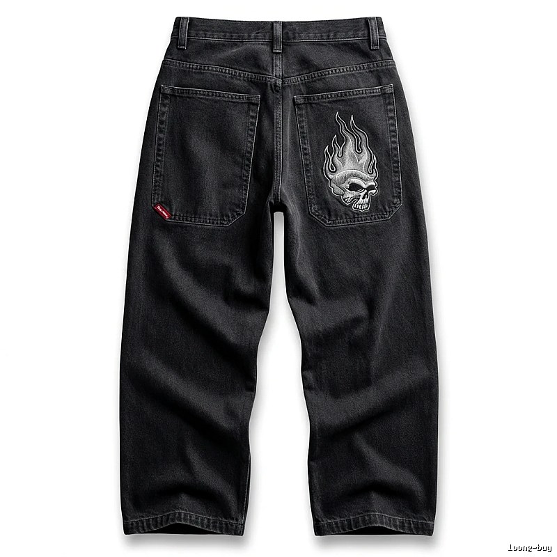Y2K Fear of God Flame Black Denim Shorts