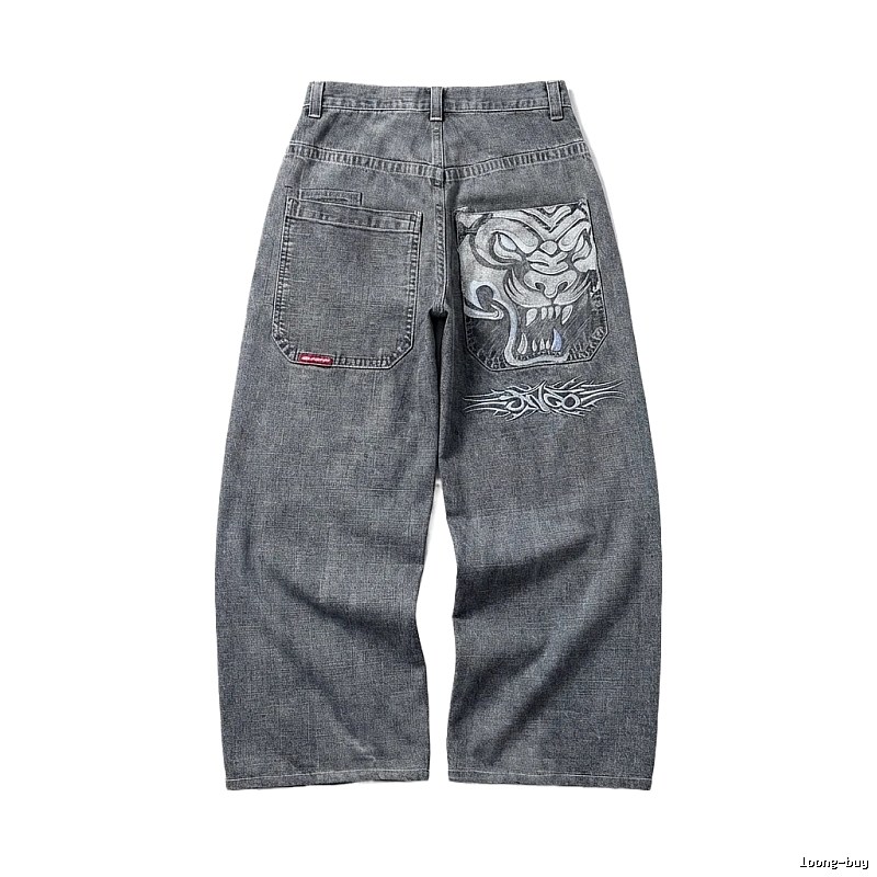 Y2K style blue jeans