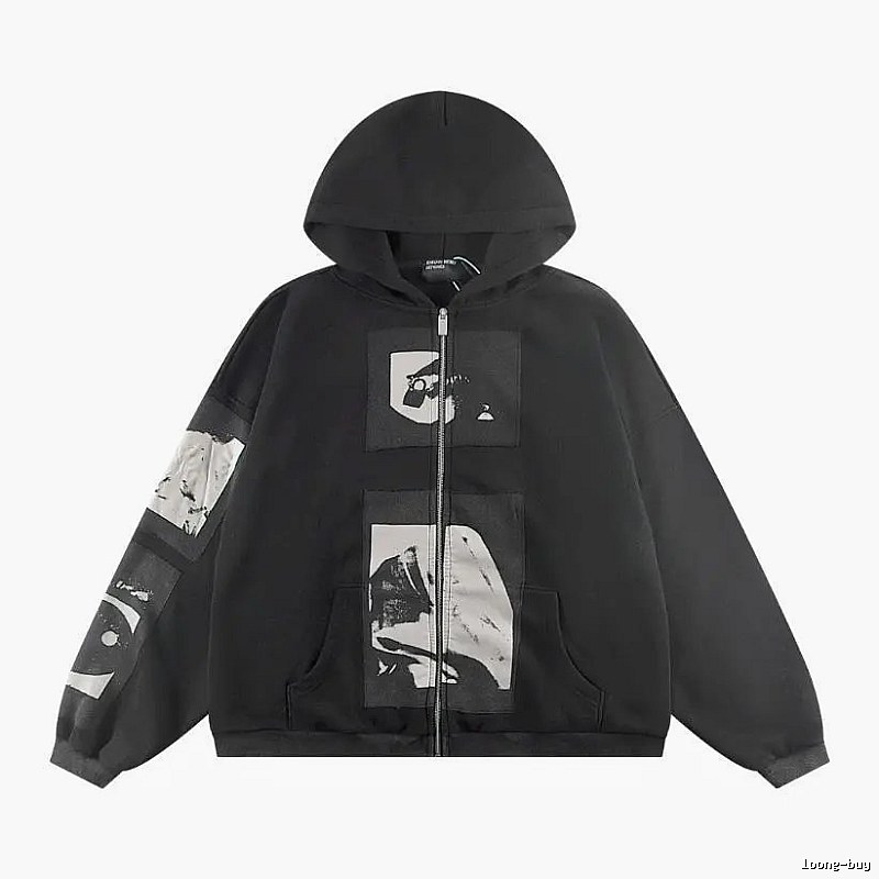 Zip-Layer Styling Graphic Zip Hoodie Travel Styling
